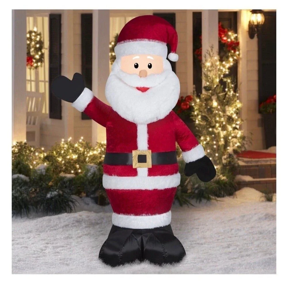 6ft Plush Santa Christmas Holiday Airblown Inflatable